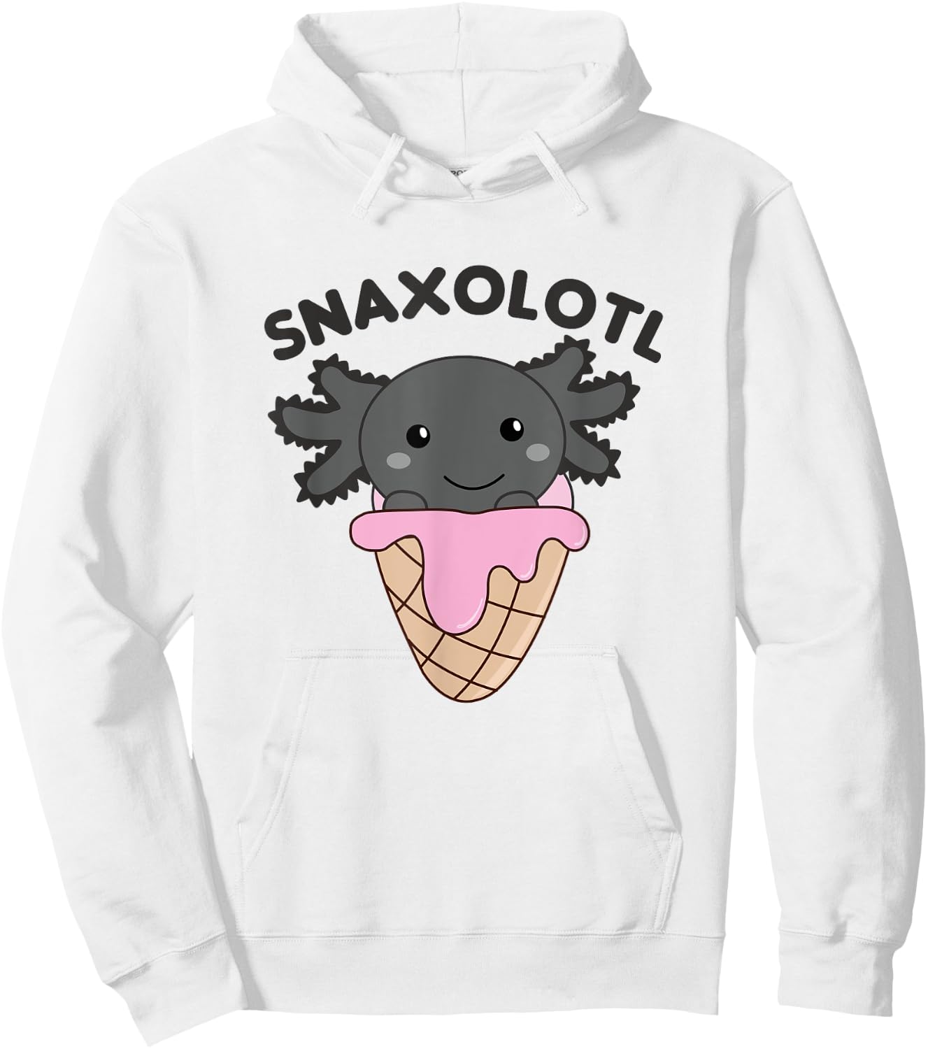Snacks Pun Snaxolotl Ice Cream Axolotl Men Women Kids Hoodie - Hoodie | White