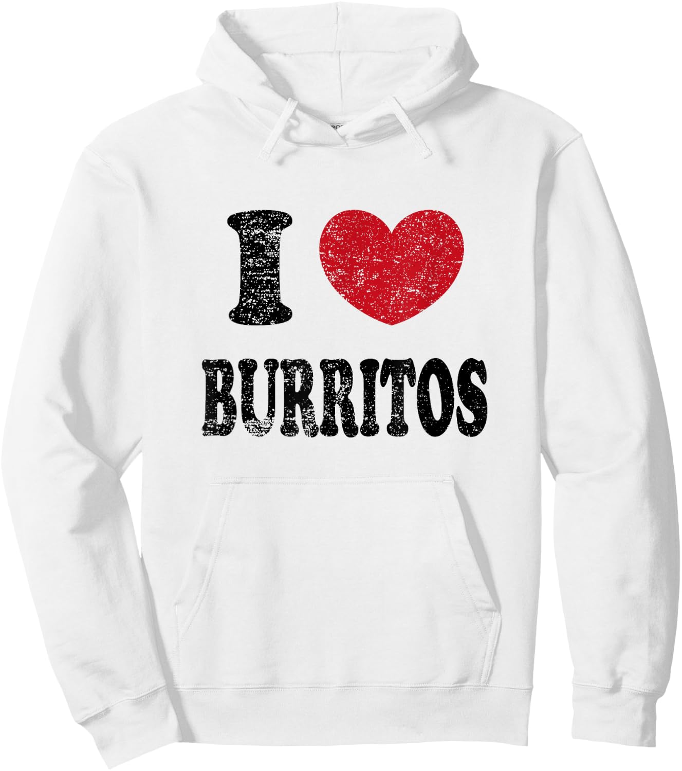 Vintage I Love Burritos Hoodie - Hoodie | White