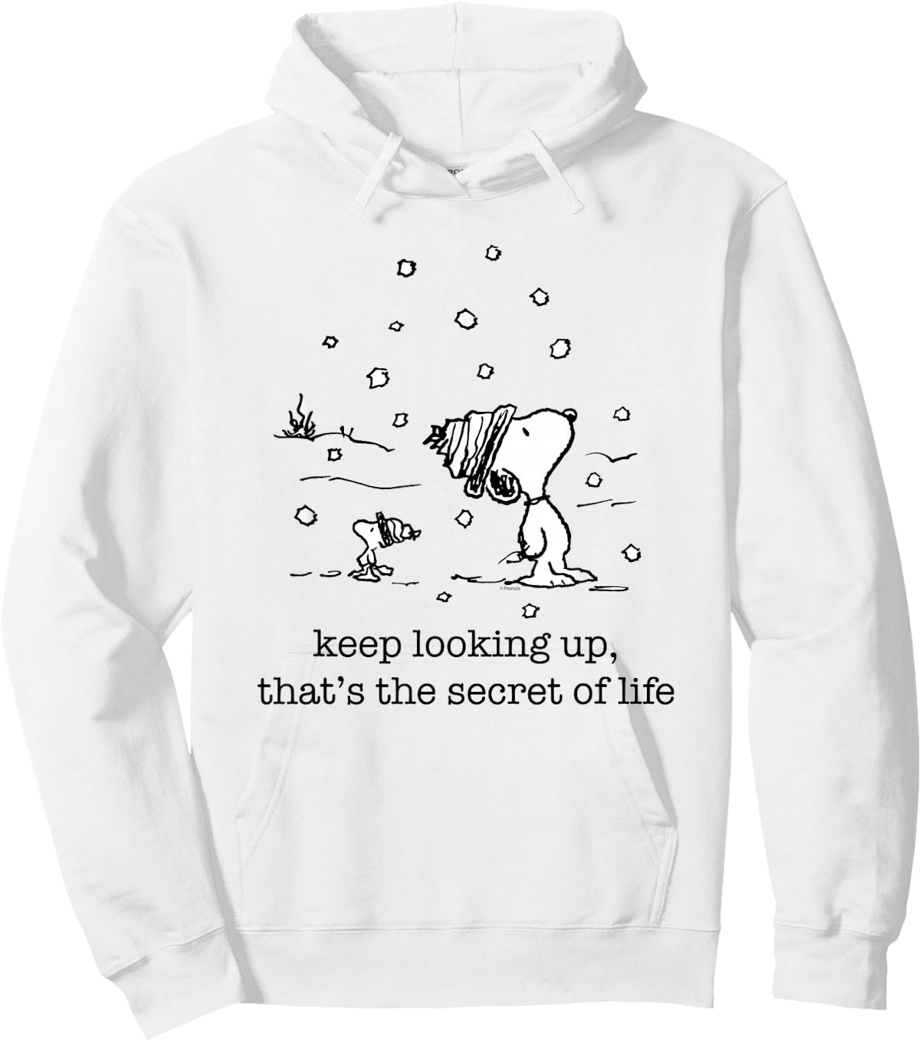 Peanuts Snoopy and Woodstock Christmas Snowfall , white, S Hoodie - Hoodie | White