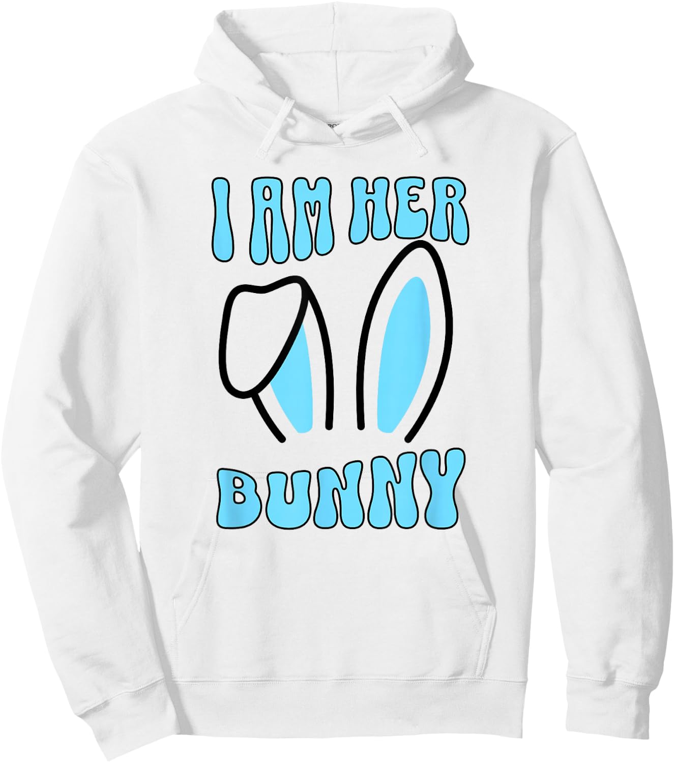 Men's Matching Couple Easter Husband, I Am Her Bunny Hoodie - Hoodie | White