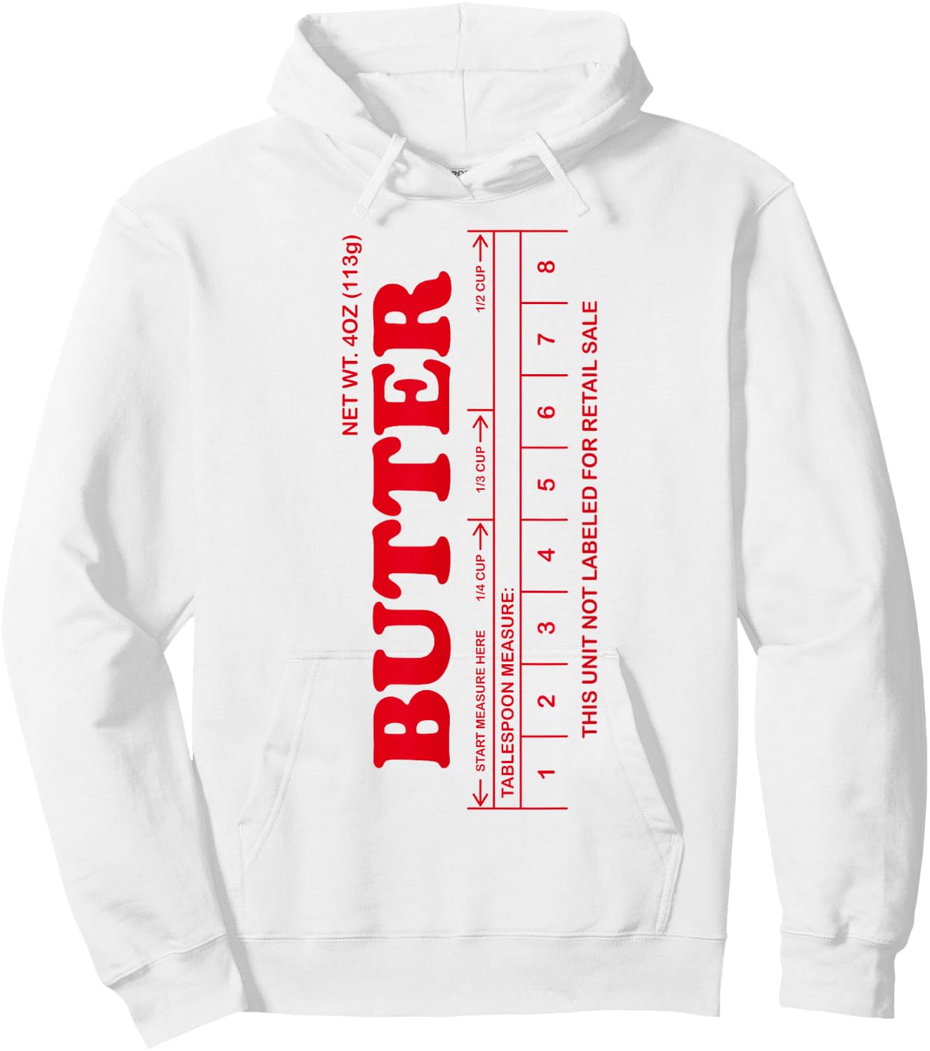 Butter Stick - Red funny Hoodie - Hoodie | White