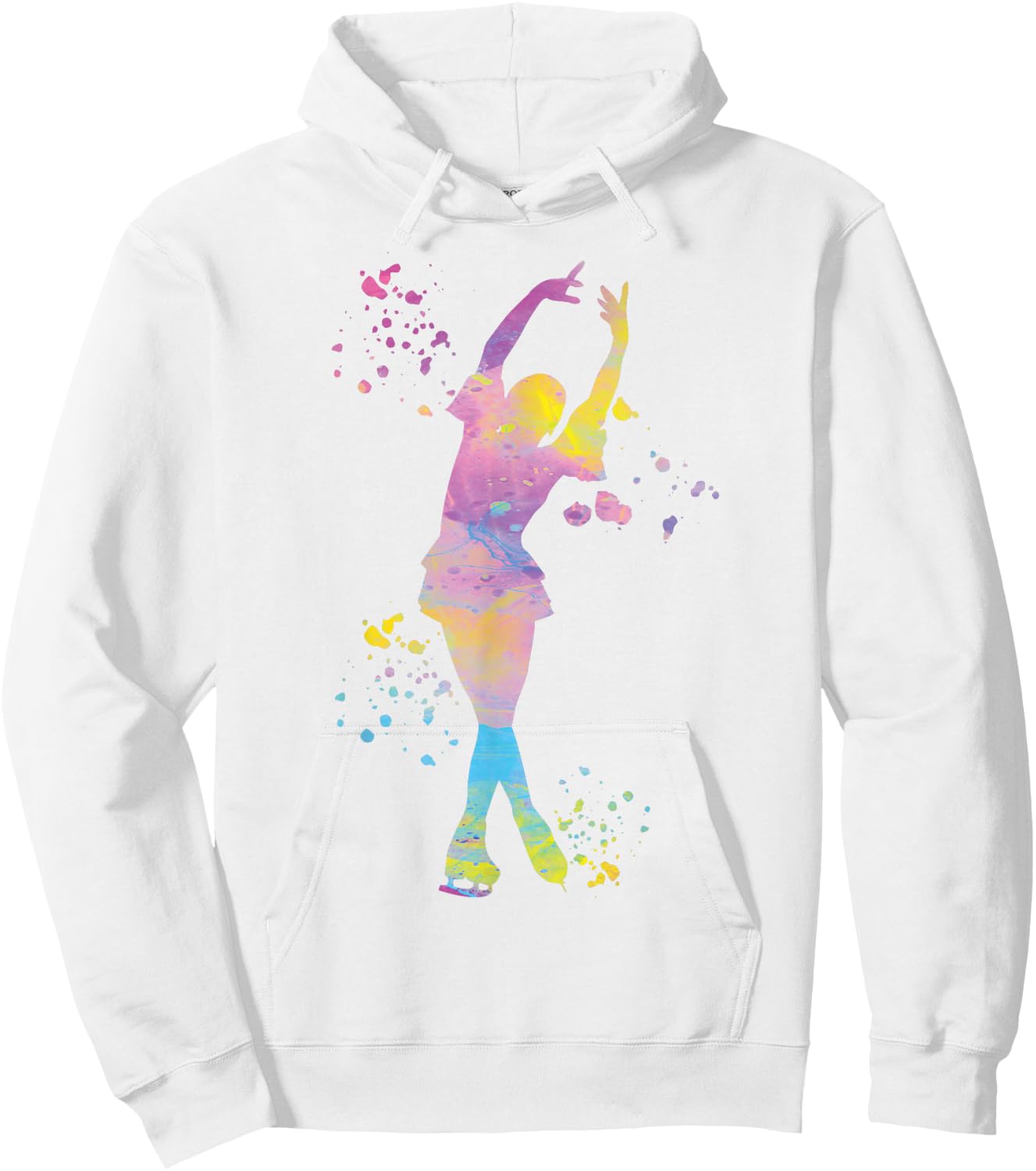 Ice Skater Colorful Figure Skating for Girls , white, S Hoodie - Hoodie | White
