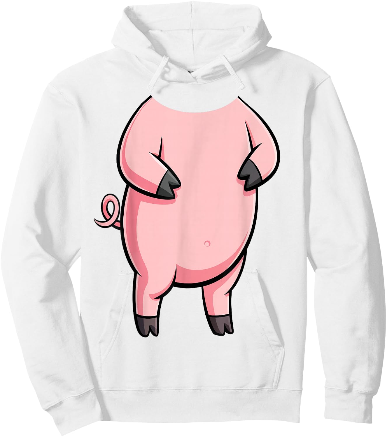 Schweine-Shirt für Erwachsene, Kinder, Herren, Damen, Rosa, Body Pig Kostüm Hoodie - Hoodie | White