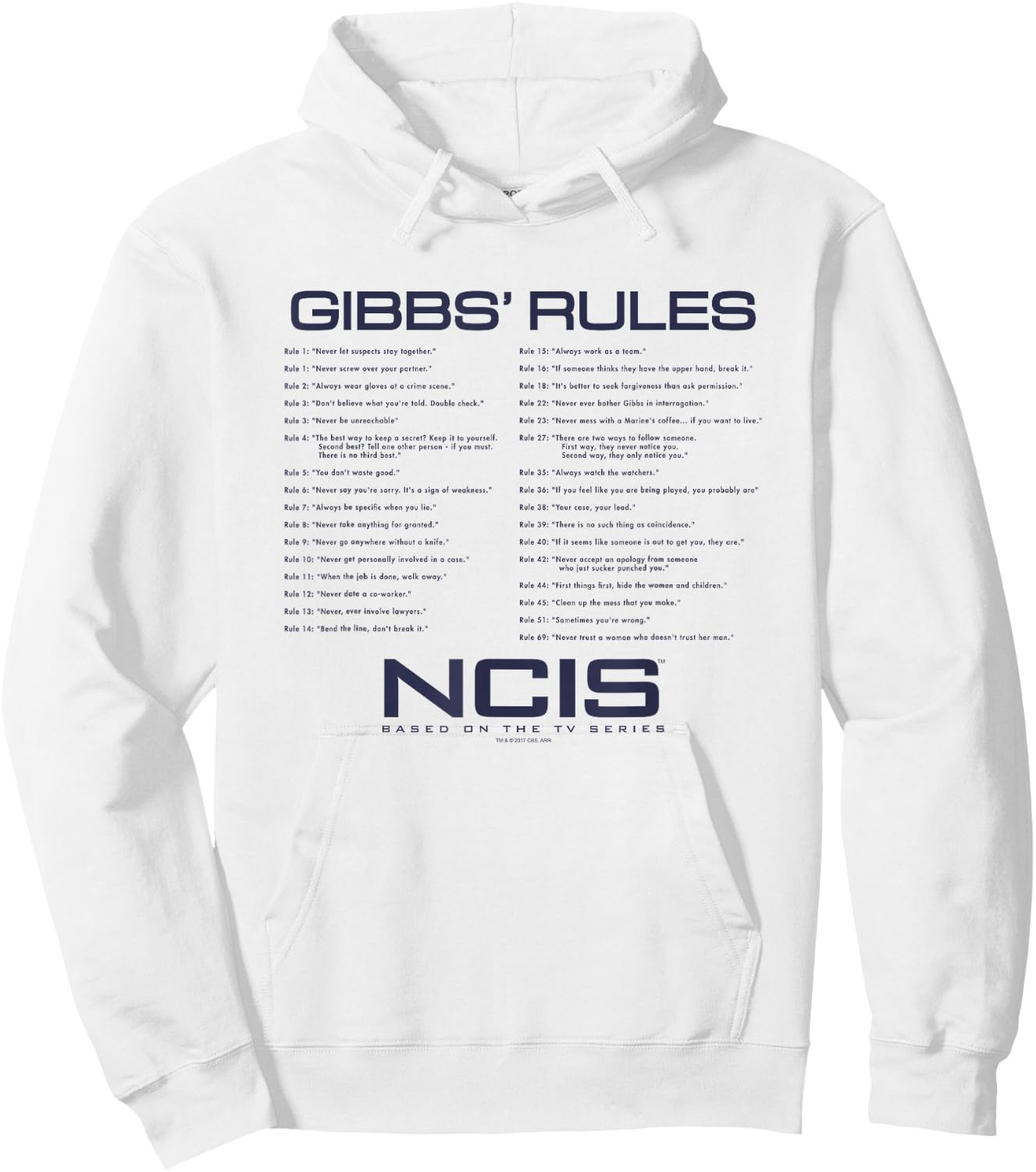 NCIS Gibbs Rules , gray, s Hoodie - Hoodie | White