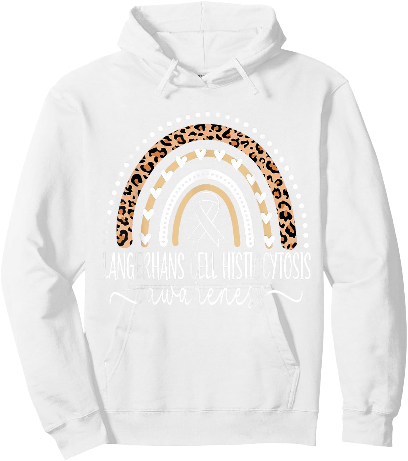 Langerhans Cell Histiocytosis LCH Awareness Leopard Rainbow Hoodie - Hoodie | White