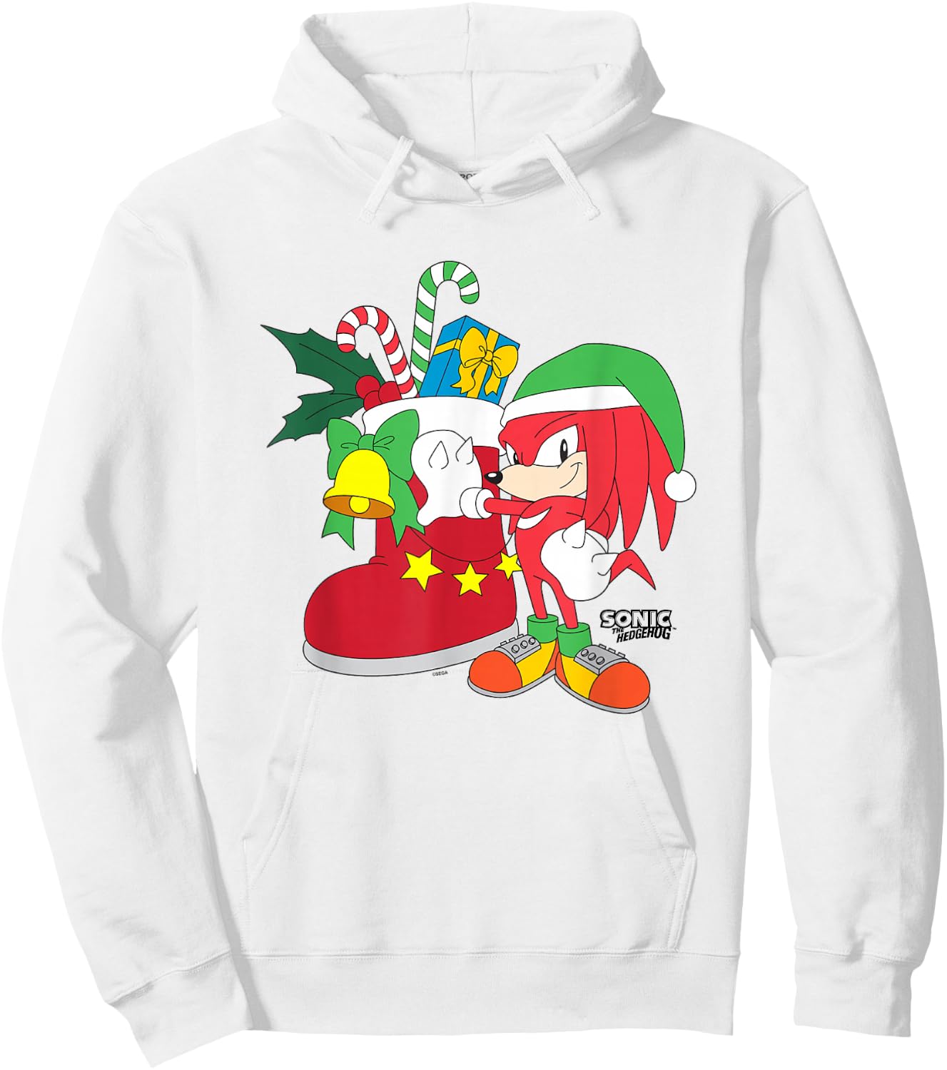 Sonic The Hedgehog Christmas Knuckles The Echidna Presents Hoodie - Hoodie | White