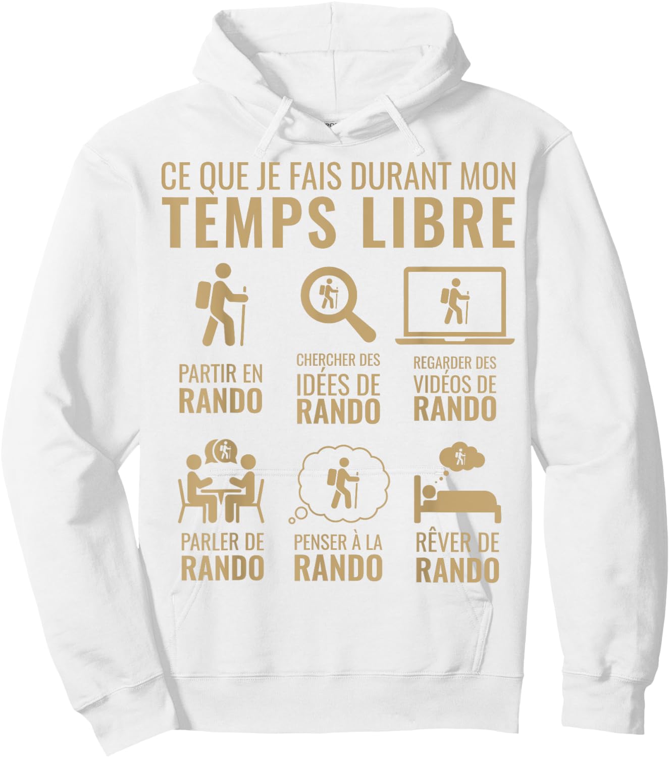 Funny Christmas Gift Mountain Hiking Free Time Hiking Hoodie - Hoodie | White