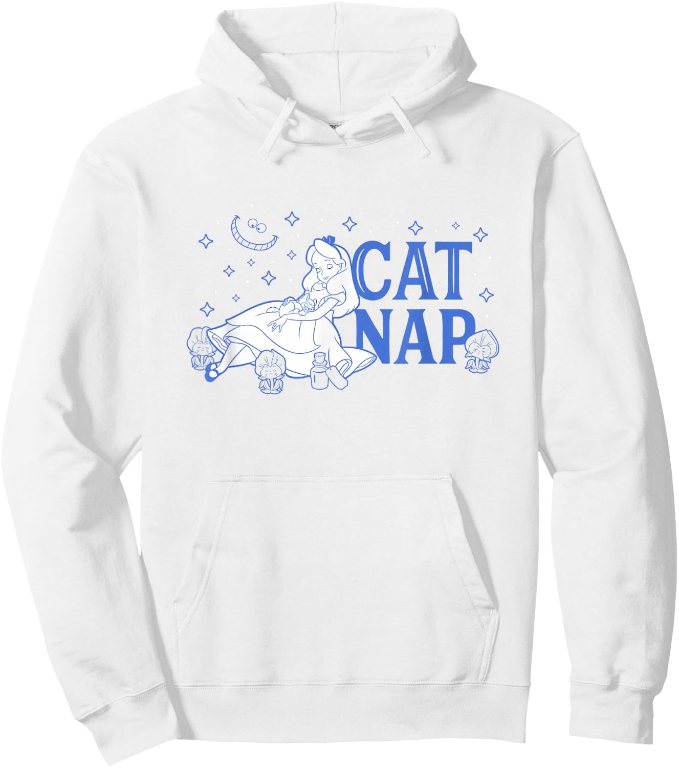 Disney Alice in Wonderland Cat Nap Surrounded by Pansies Hoodie - Hoodie | White