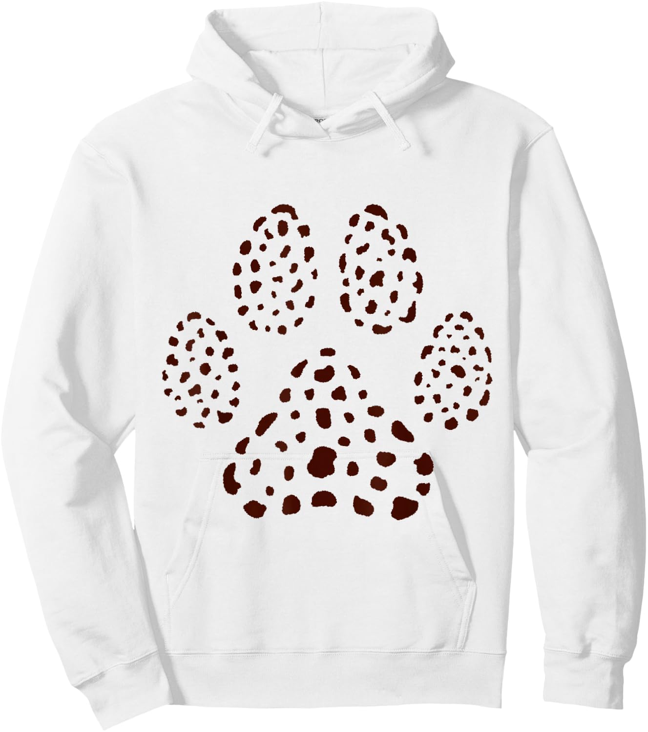 Dog Paw Brown Spots Dalmatian Hoodie - Hoodie | White
