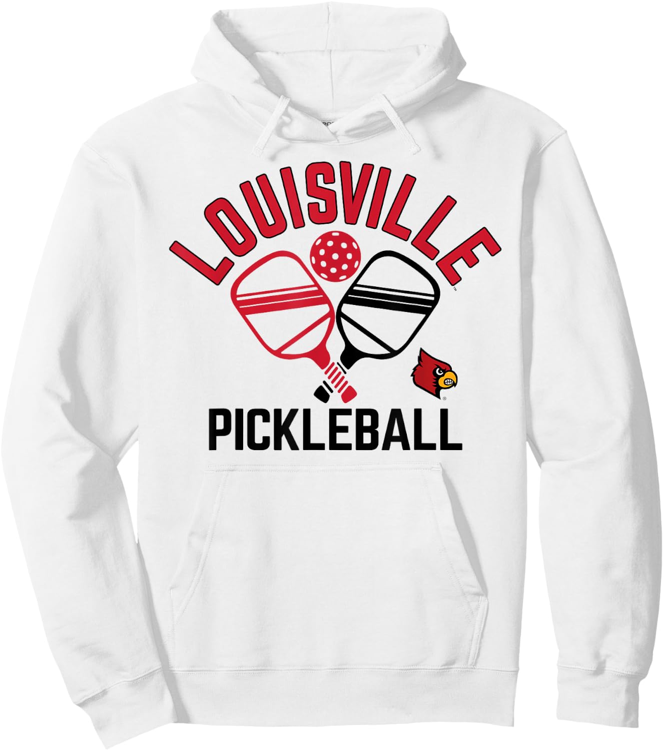 Louisville Cardinals Pickleball Gray Officially Licensed Hoodie - Hoodie | White