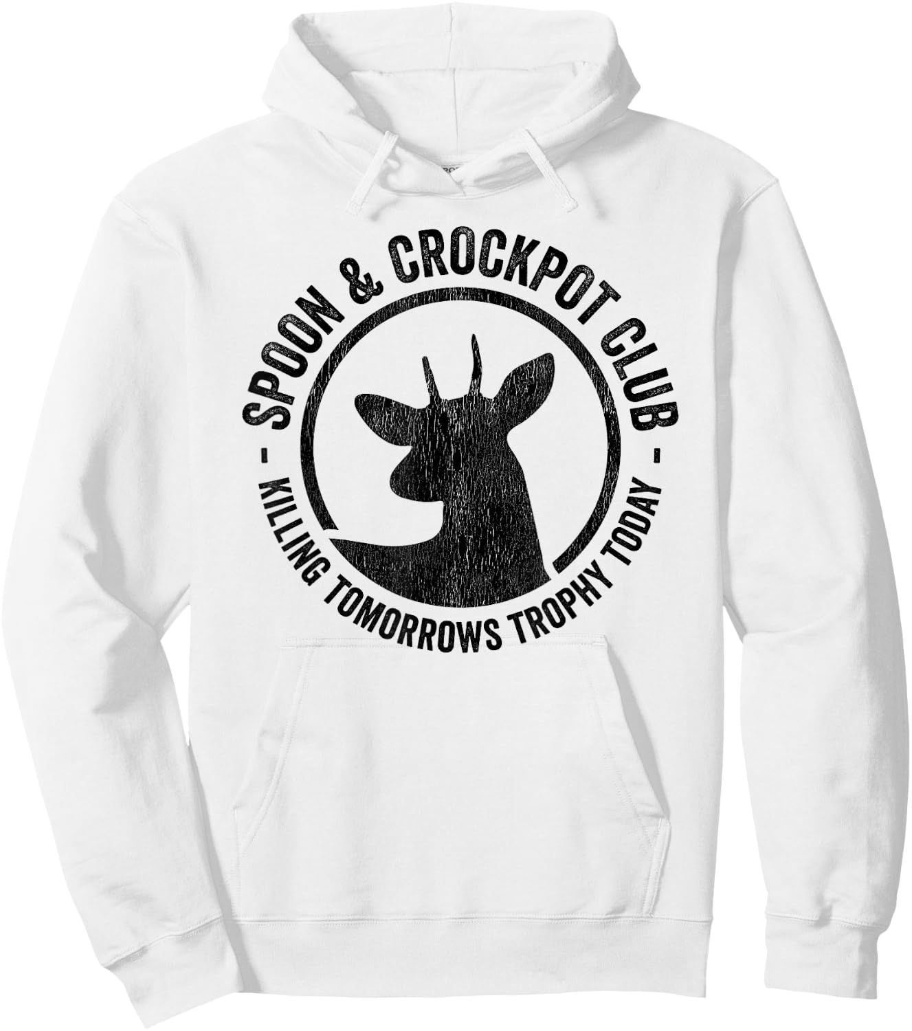 Spoon And Crockpot Club Funny Deer Hunter Hunting Joke Gift Hoodie - Hoodie | White
