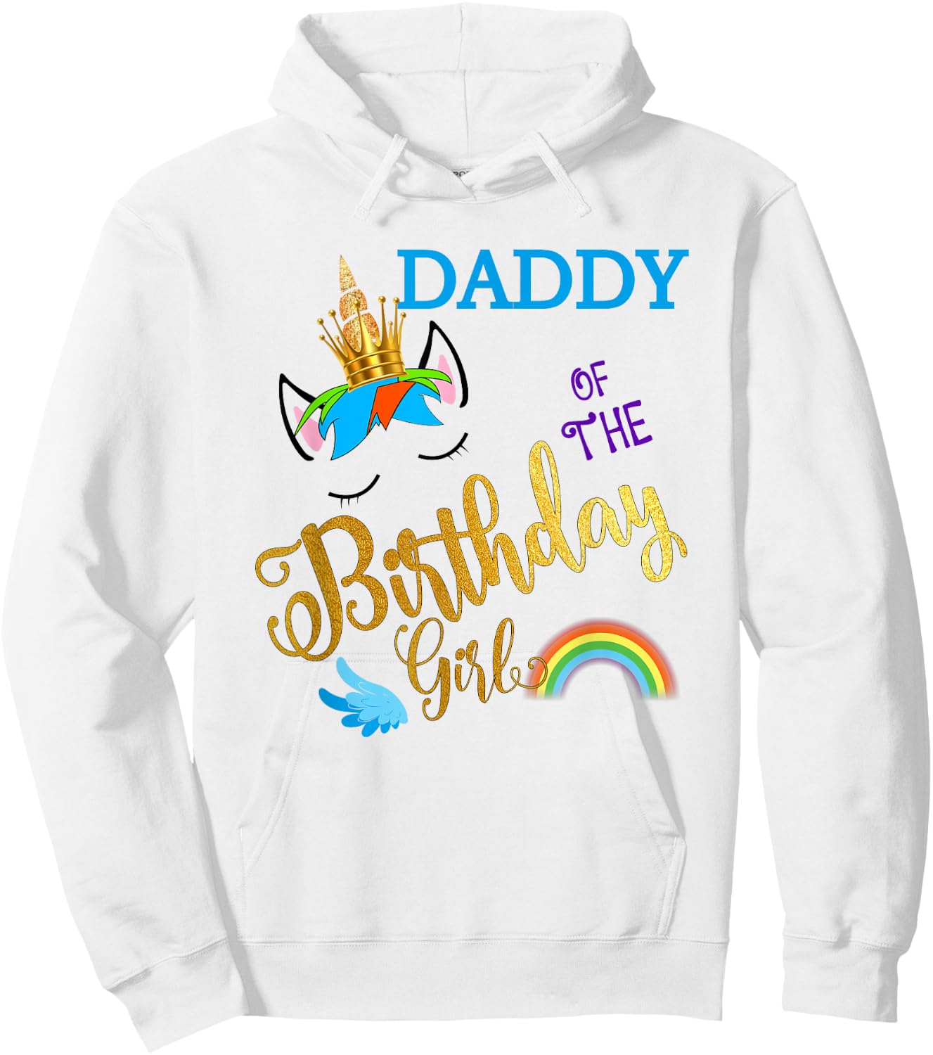 Daddy of The Birthday for Girl Father Unicorn First Birthday Hoodie - Hoodie | White
