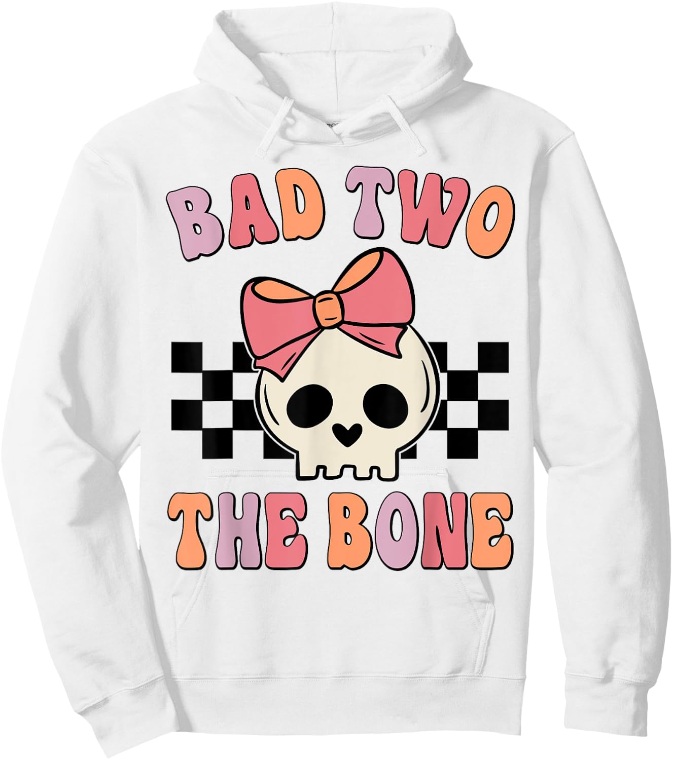 Bad Two the Bone Birthday 2 Years Old Birthday Kid Girl Hoodie - Hoodie | White