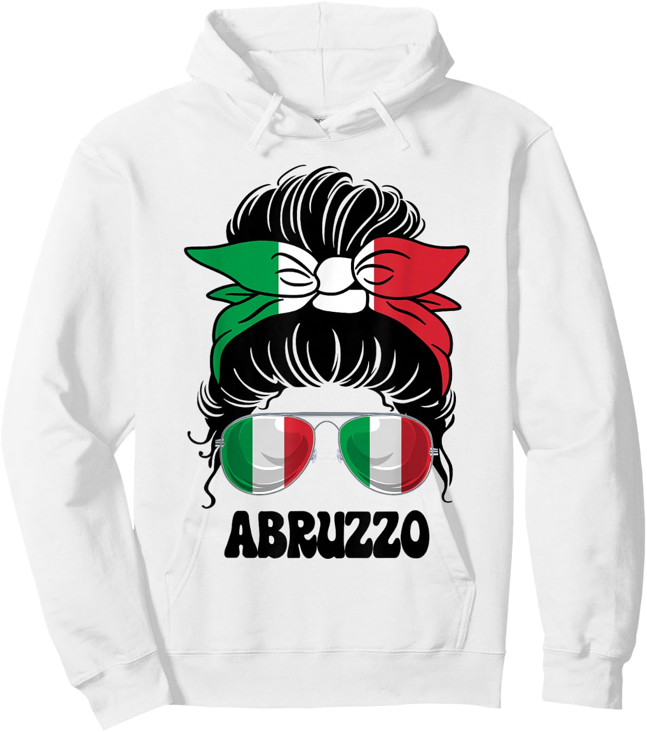 Abruzzo Italy Italian Girl Messy Hair Italy Pride Patriotic Hoodie - Hoodie | White