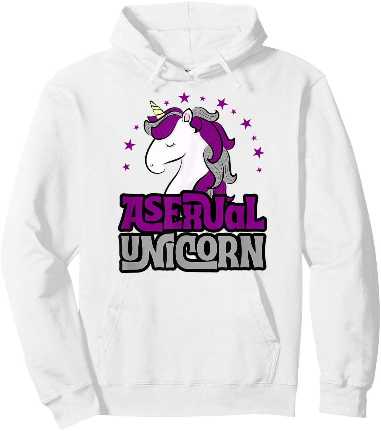Asexual Unicorn Cute Girly Magical Ace Pride Flag Stuff Art Hoodie - Hoodie | White