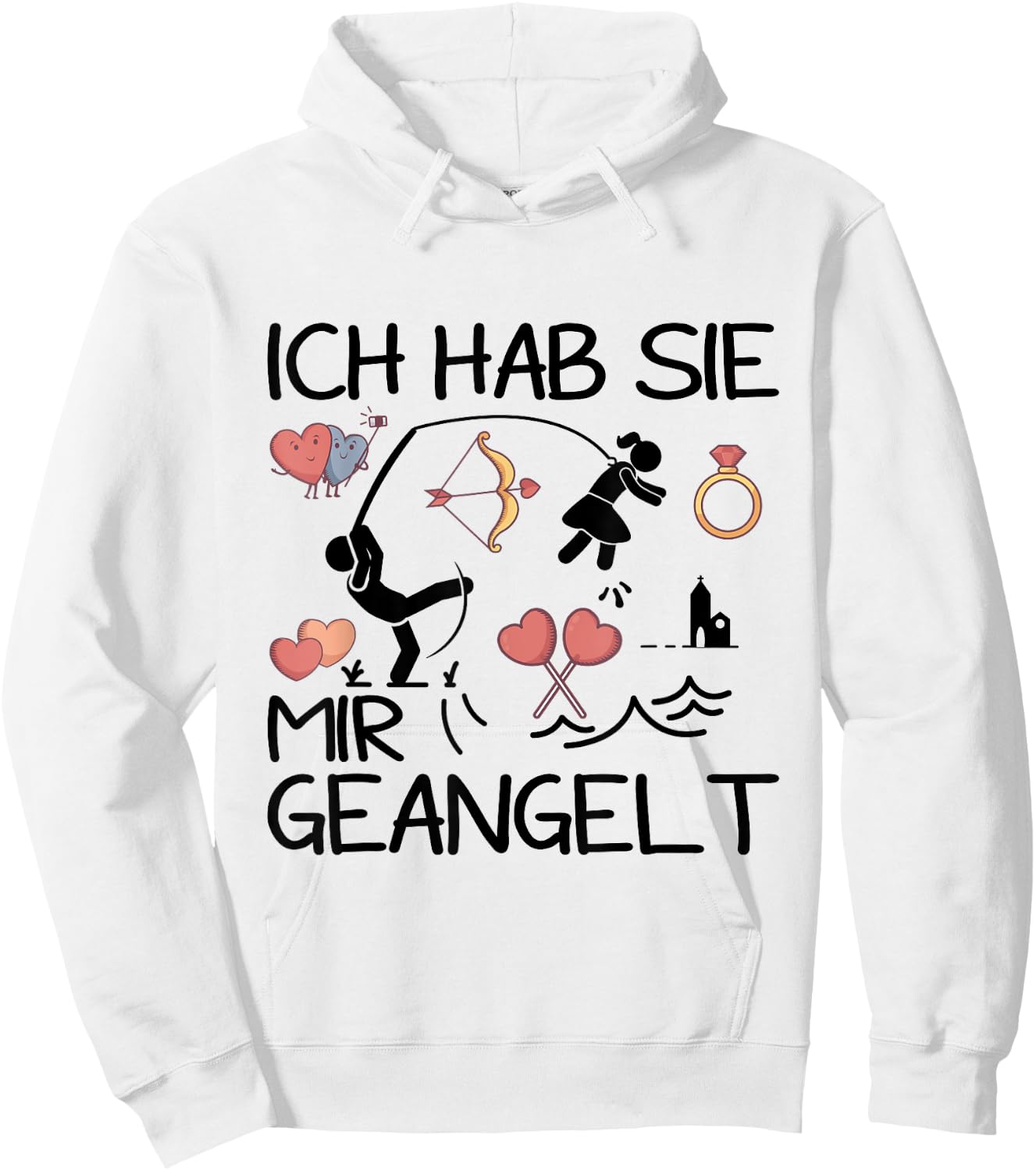 Verlobung Verkünden Ich Hab Sie Mir Geangelt JGA Frauen Hoodie - Hoodie | White