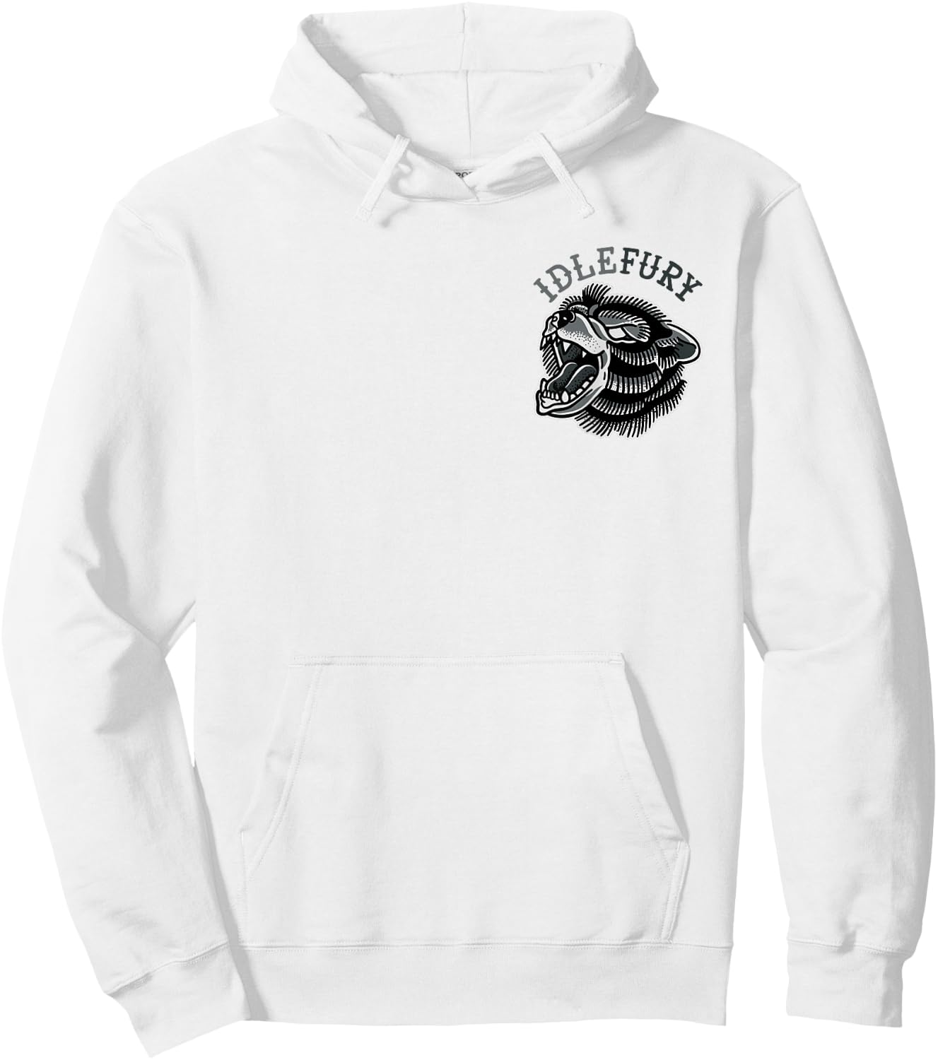VIEW BACK PRINT Idle Fury Ash Bear Tattoo Art Streetwear Hoodie - Hoodie | White