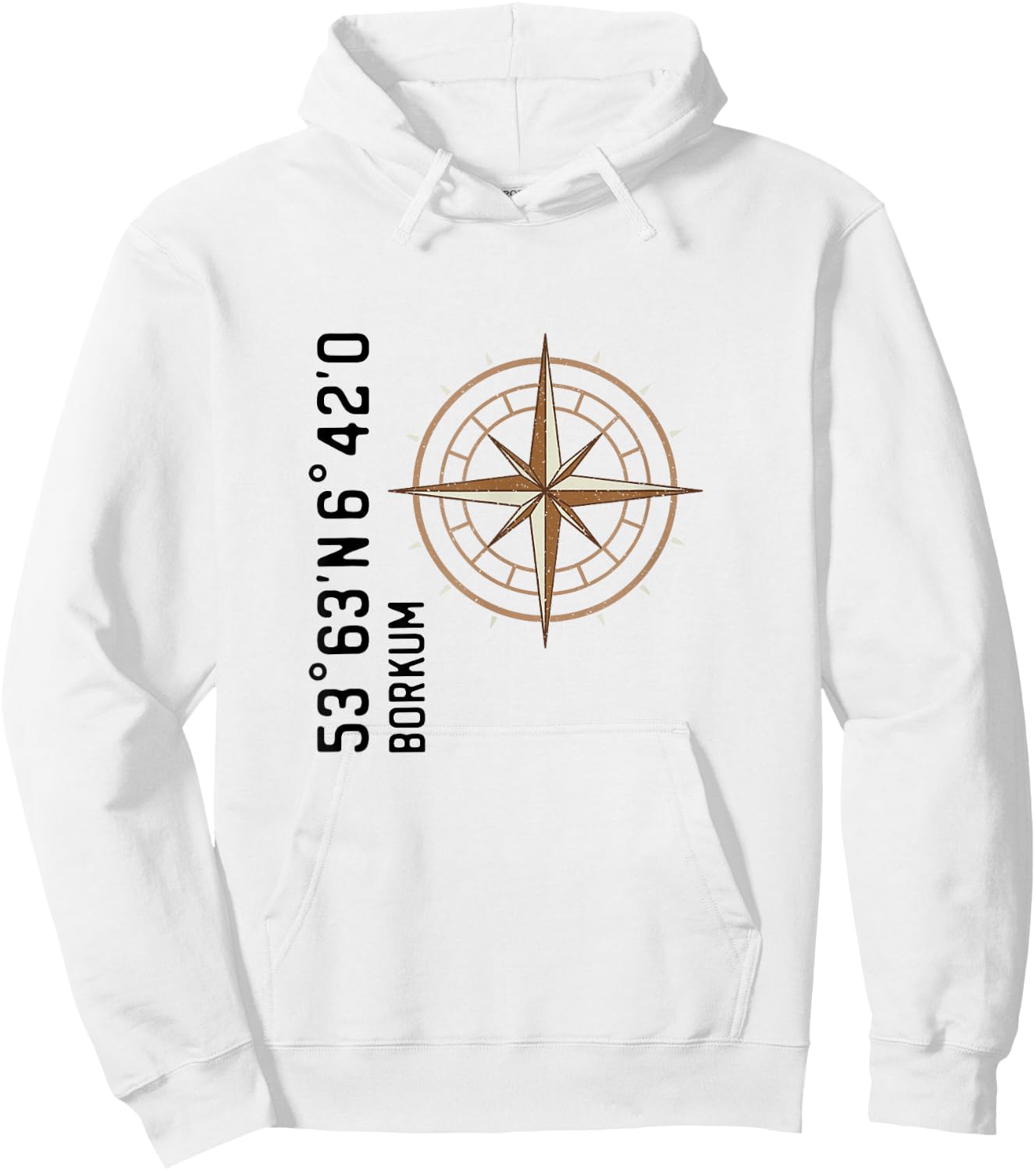 Borkum Koordinaten Design Kompass für einen Urlauber, Borkum Hoodie - Hoodie | White