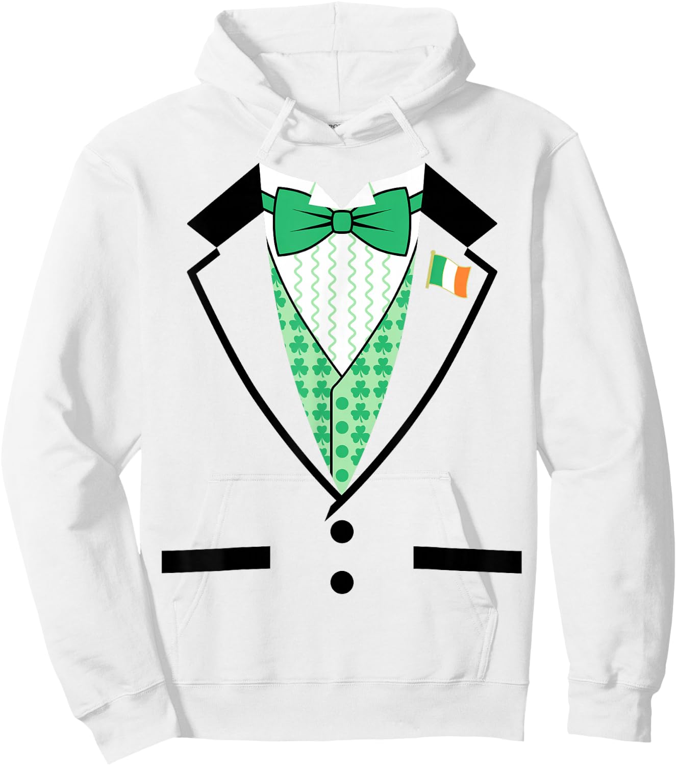 Irish Tuxedo Funny St. Patrick's Day Costume Hoodie - Hoodie | White