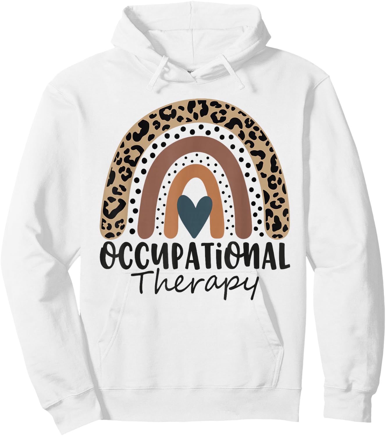 Occupational Therapy -OT Therapist OT Month Leopard Rainbow Hoodie - Hoodie | White