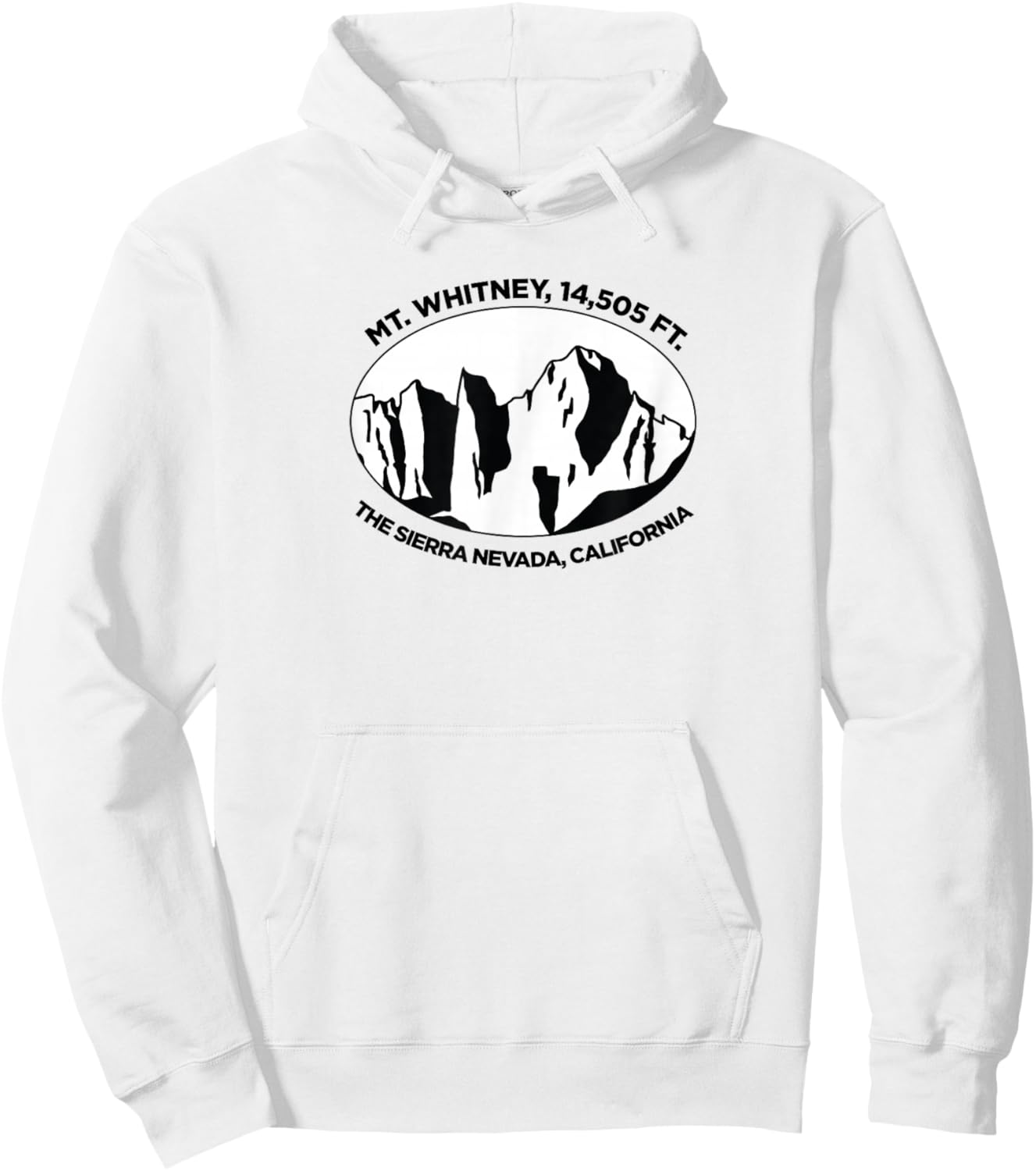 Mt. Whitney T Shirt for climbers, hikers Hoodie - Hoodie | White