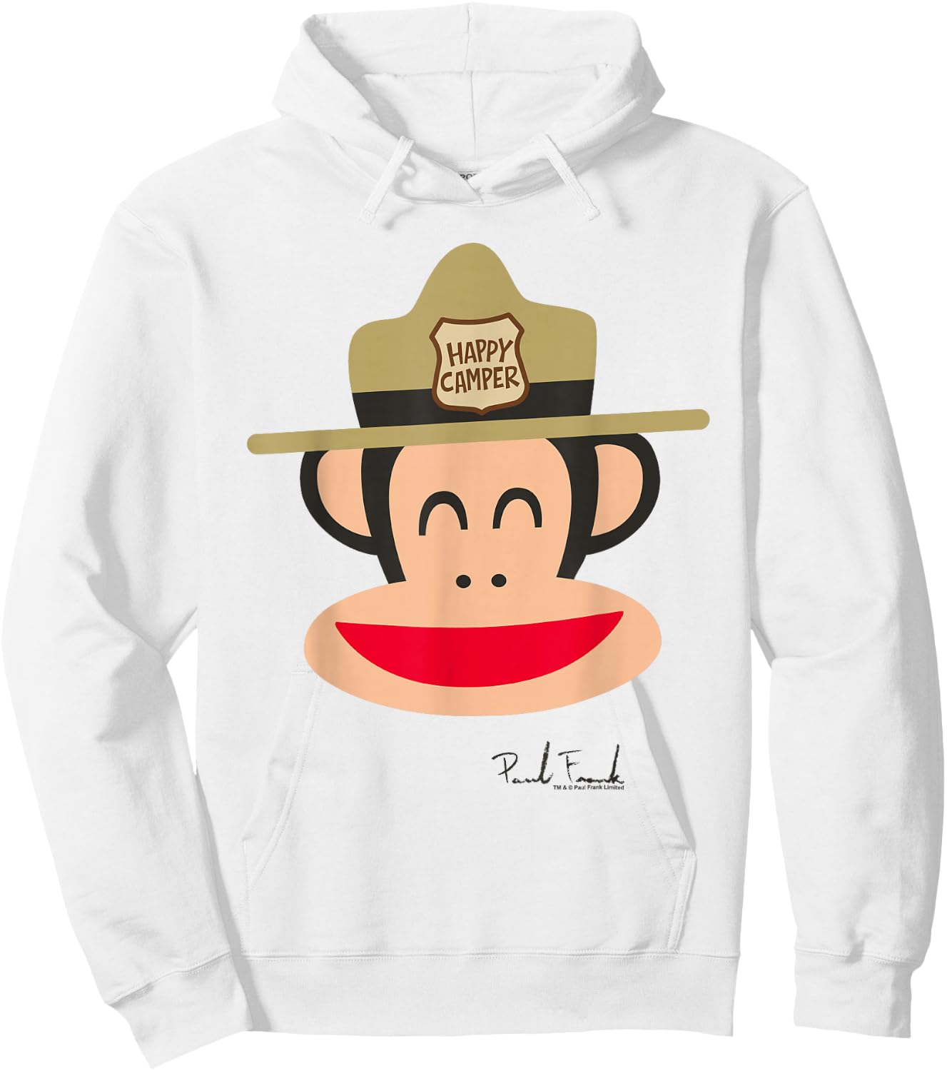 Paul Frank Julius The Monkey Happy Camper Park Ranger Hat Hoodie - Hoodie | White