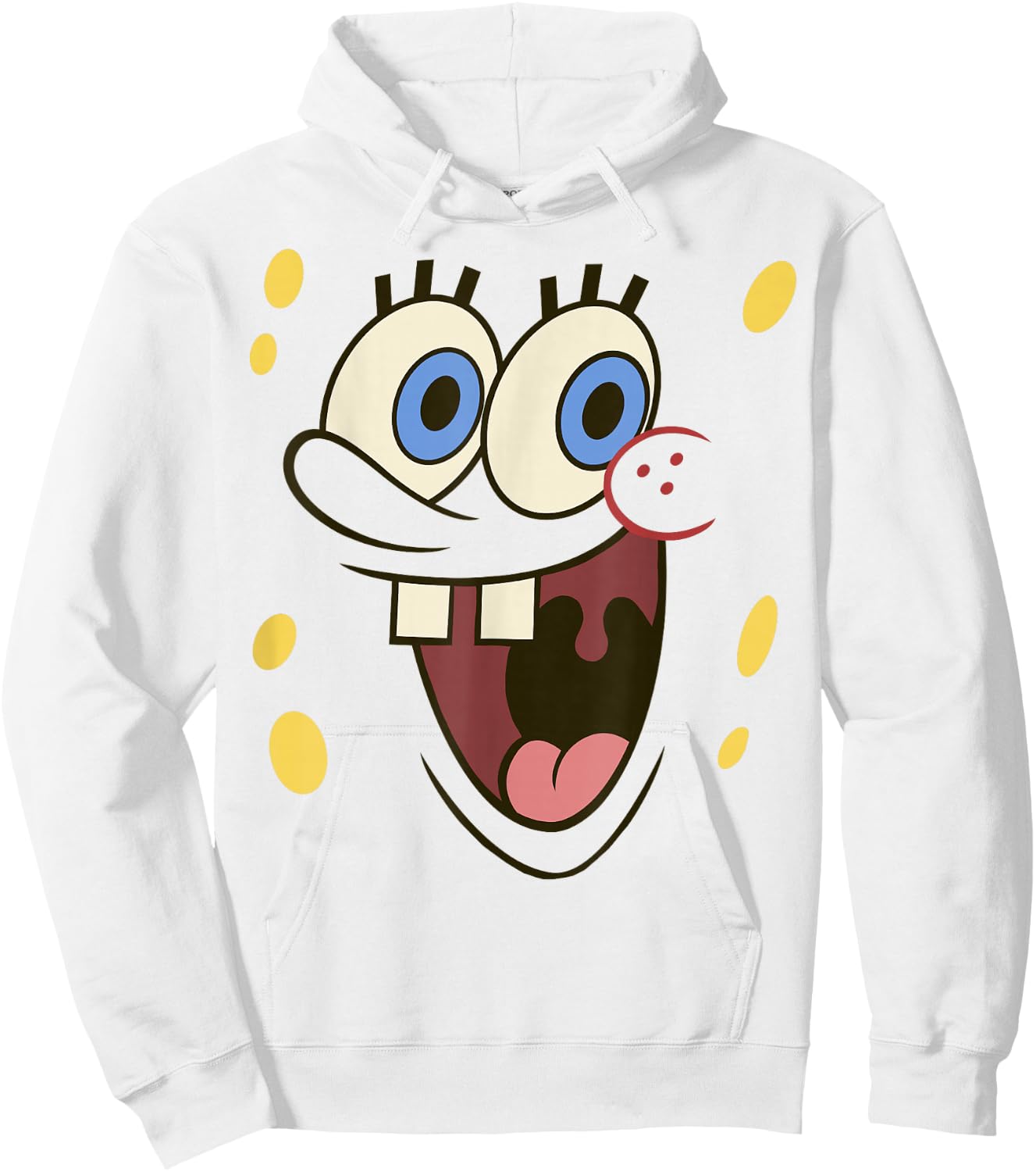 Spongebob Squarepants Excited Big Face Hoodie - Hoodie | White