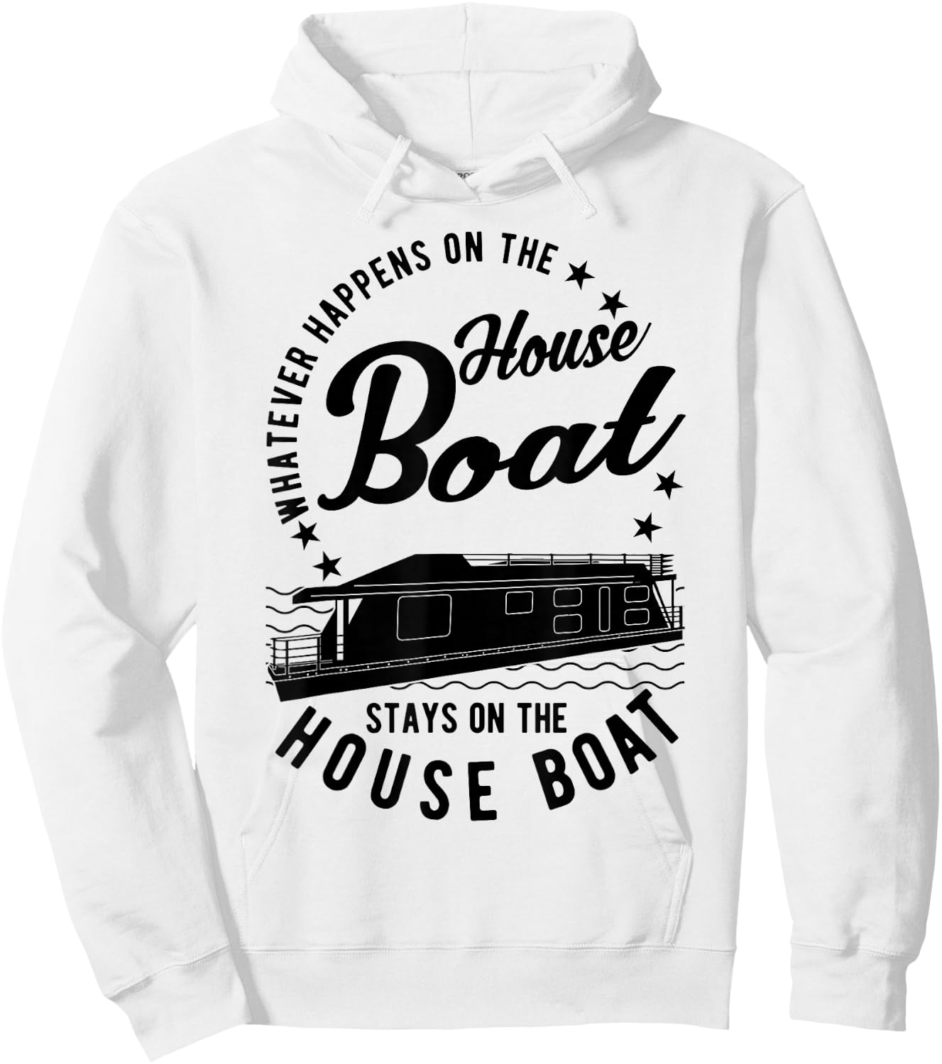 Houseboat with German Text "Was auch immer auf dem Hausboat" (Was auch immer, gray, s Hoodie - Hoodie | White