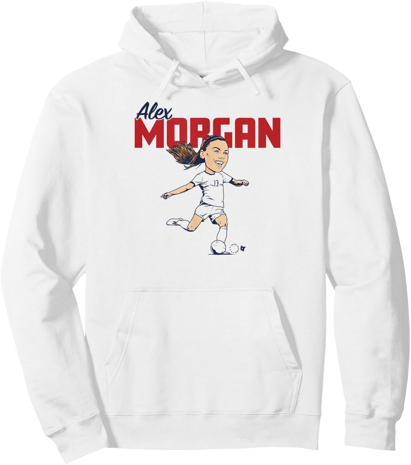 Alex Morgan: Caricature - USWNT Players Association Soccer Hoodie - Hoodie | White