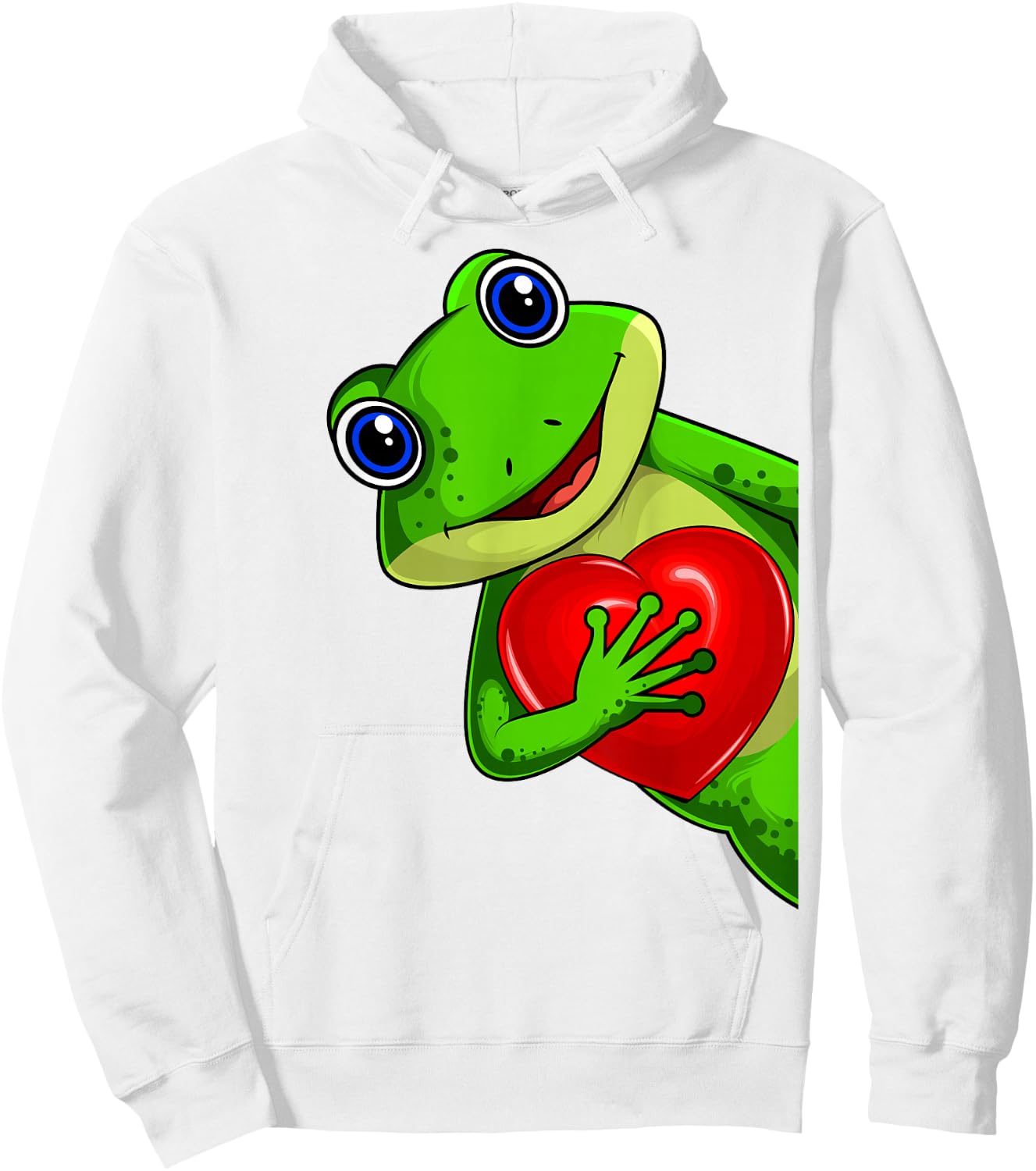 Frog Women's Girls' Children's Frog , Green Hoodie - Hoodie | White