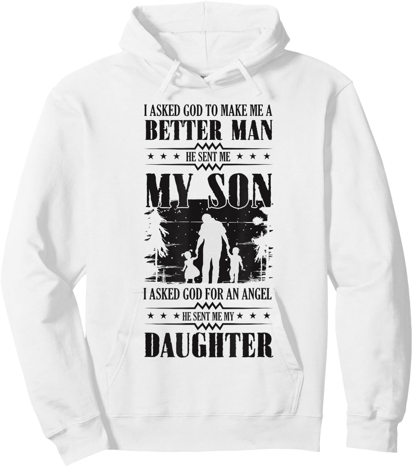 Dad Of Boy And Girl Dad Of Both Hoodie - Hoodie | White