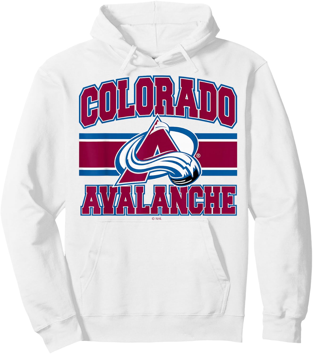 Colorado Avalanche Stripe Heather Gray Officially Licensed Hoodie - Hoodie | White