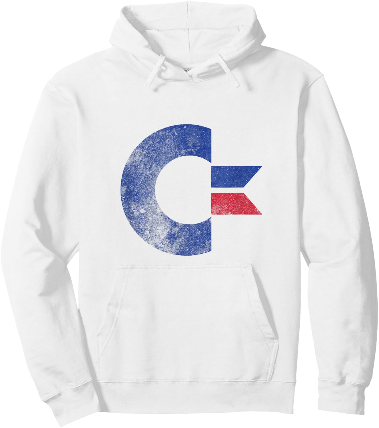 COMMODORE - C64 - Uppercase Letter Stone Washed Grunge Effect , gray, s Hoodie - Hoodie | White
