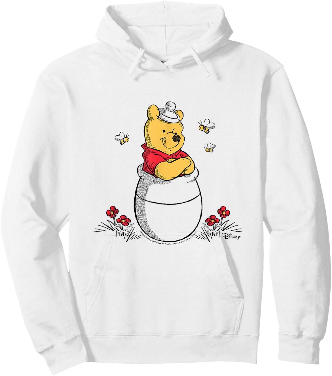 Winnie the Pooh - Pooh Honey Pot Bees Hoodie - Hoodie | White