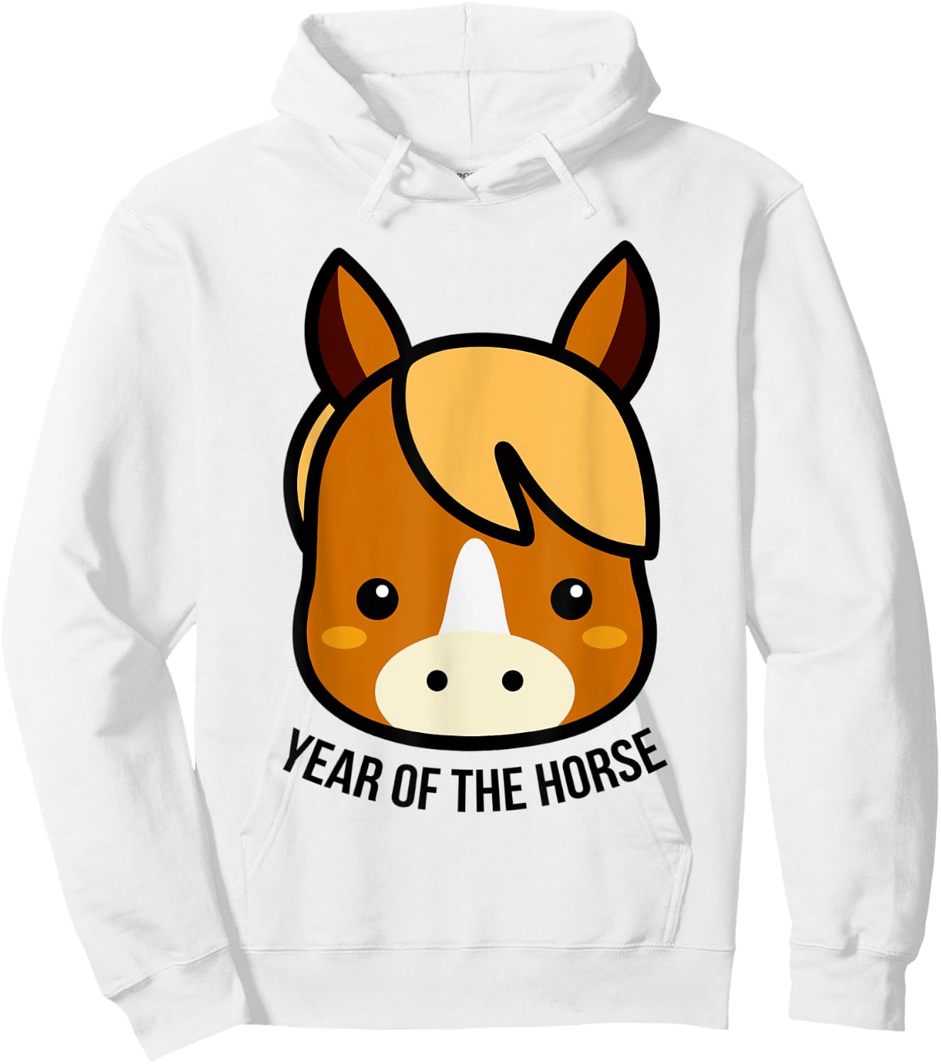 Chinese Zodiac Horoscope Kids Animal Year of the Horse Hoodie - Hoodie | White