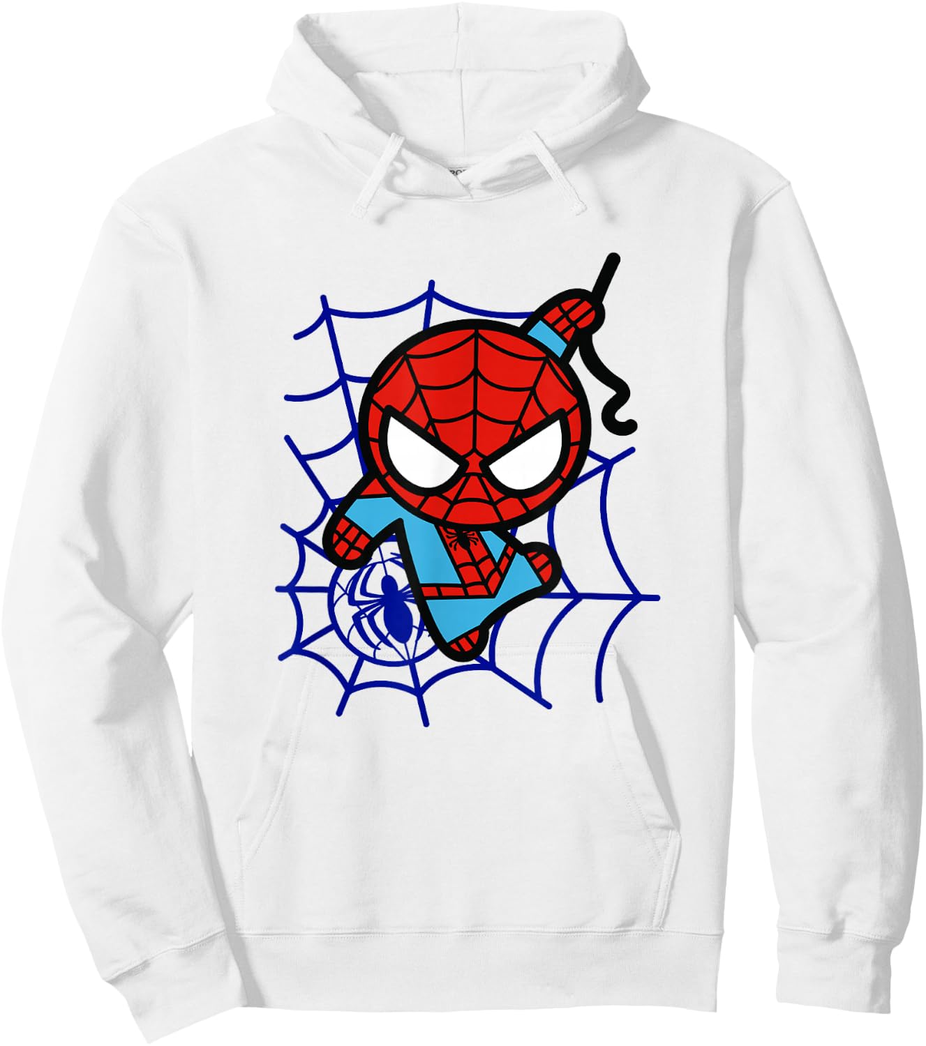 Marvel Kawaii Chibi Spider-Man Web Background Logo Hoodie - Hoodie | White