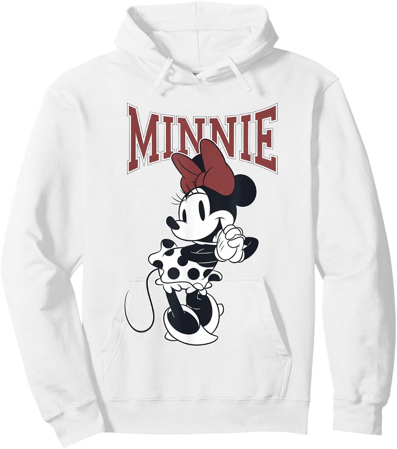 Disney Minnie Mouse Black & White Polka Dots Cute Pose Hoodie - Hoodie | White