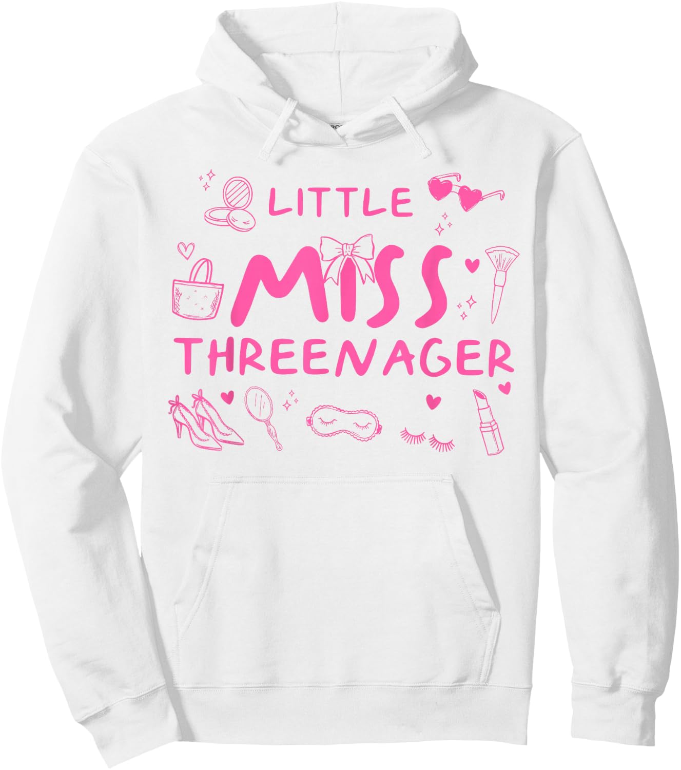 Little Miss Threenager 3rd Birthday Girl Outfit Cute Pink Hoodie - Hoodie | White