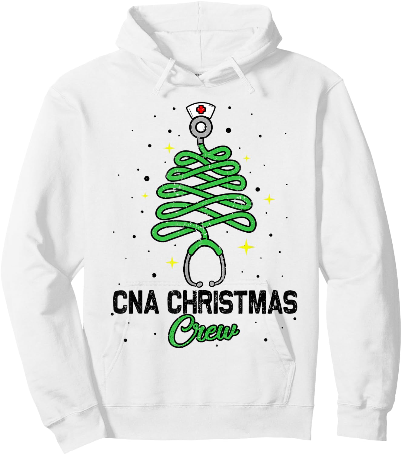 CNA Christmas Crew Cute Christmas Tree Xmas Lights Nurse Hoodie - Hoodie | White