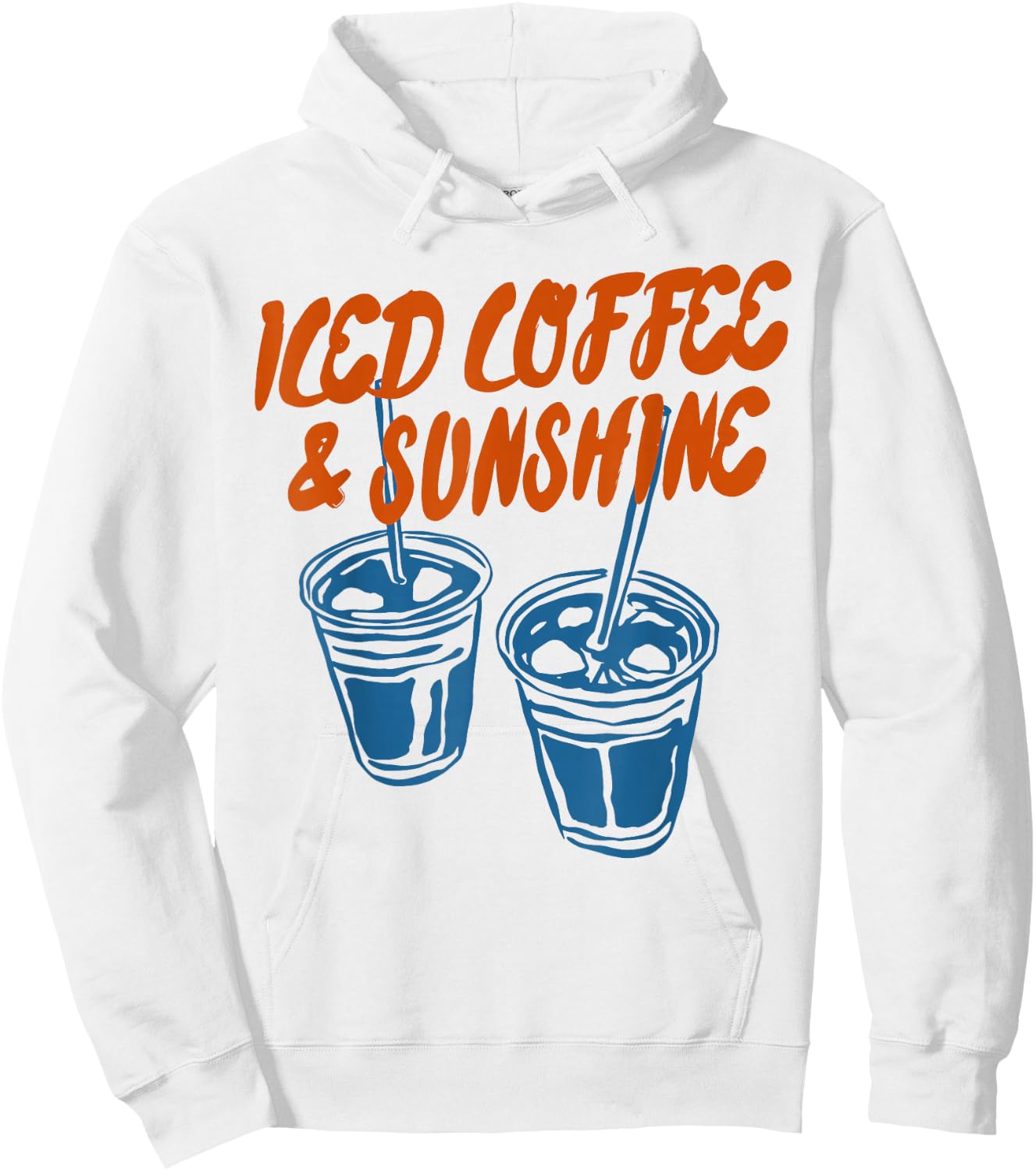 Iced Coffee and Sunshine Retro Graphic Summer Vibes Hoodie - Hoodie | White