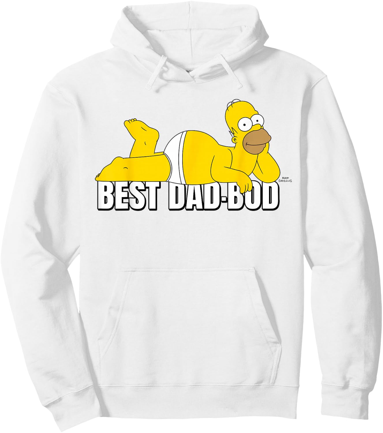 The Simpsons Father's Day Best Dad-BOD Homer Laying Down Hoodie - Hoodie | White
