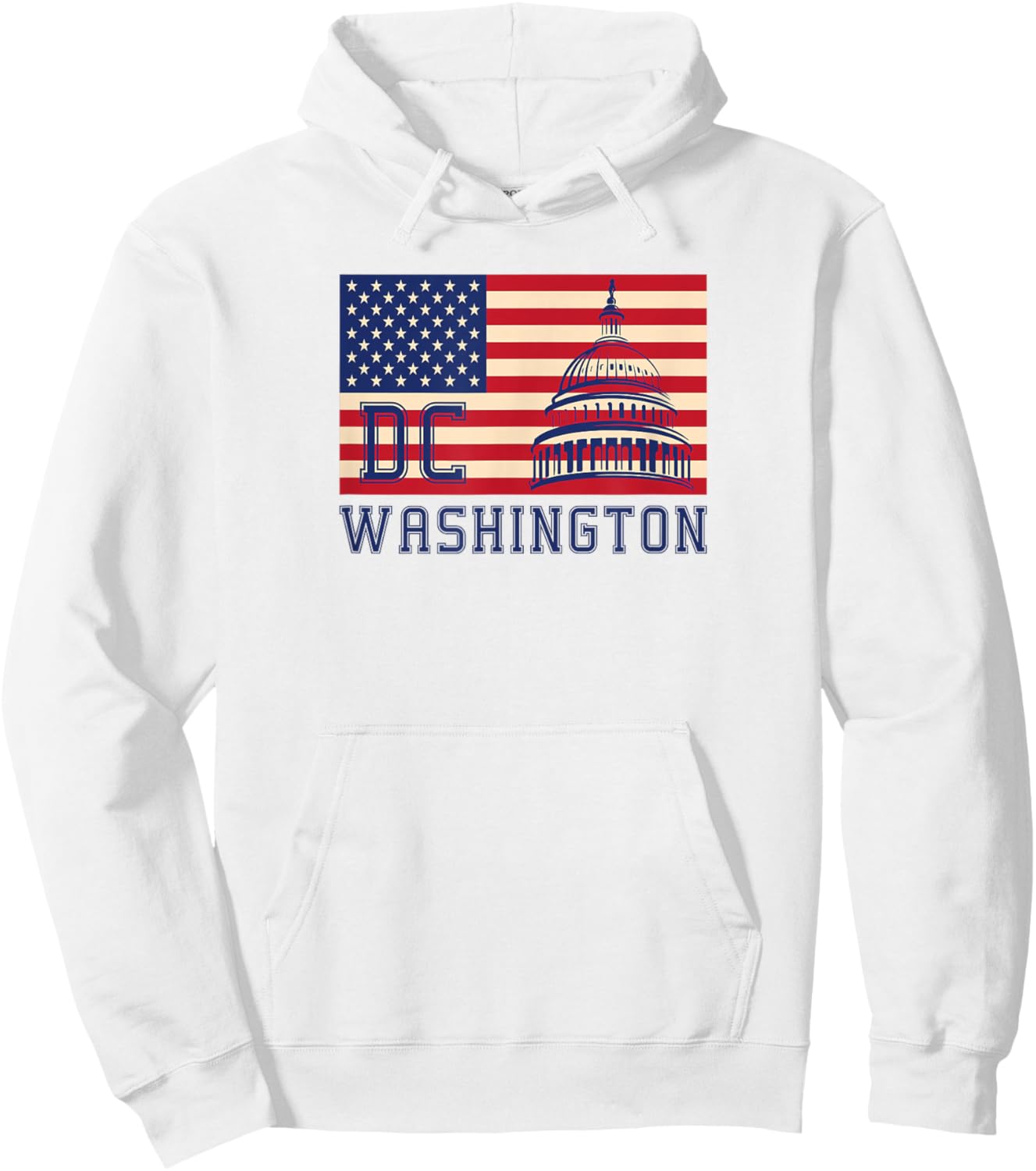 Washington DC Flag of the United States Hoodie - Hoodie | White