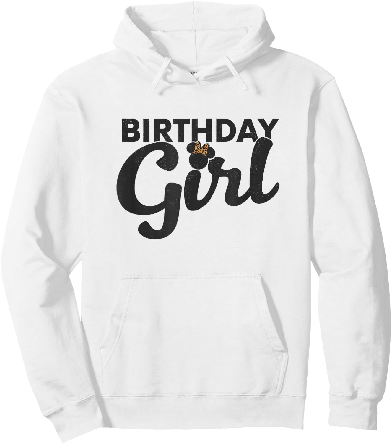 Disney Minnie Mouse Birthday Girl Cute Leopard Bow Hoodie - Hoodie | White