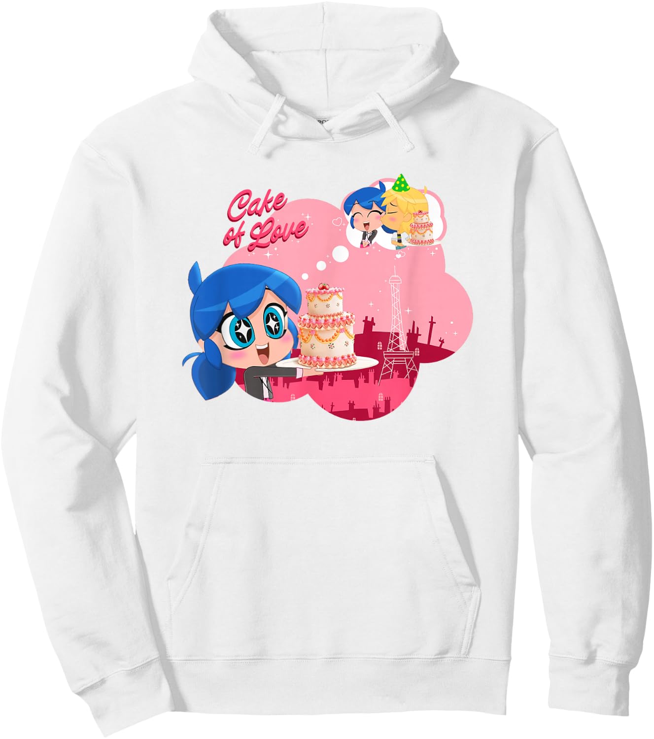 Miraculous Ladybug Chibi Cake of Love Hoodie - Hoodie | White