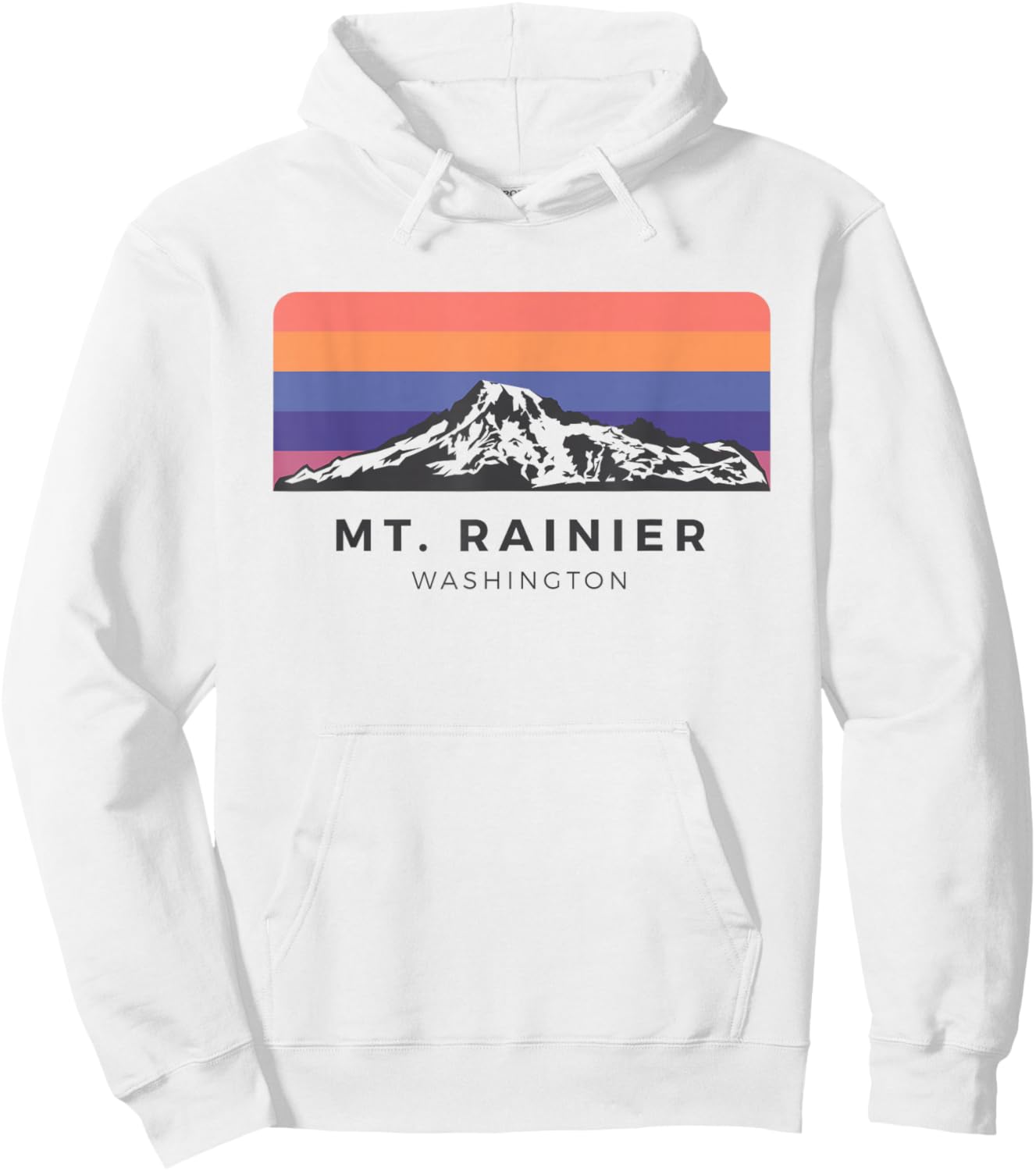 Vintage Mt Rainier - Sunrise Edition Hoodie - Hoodie | White