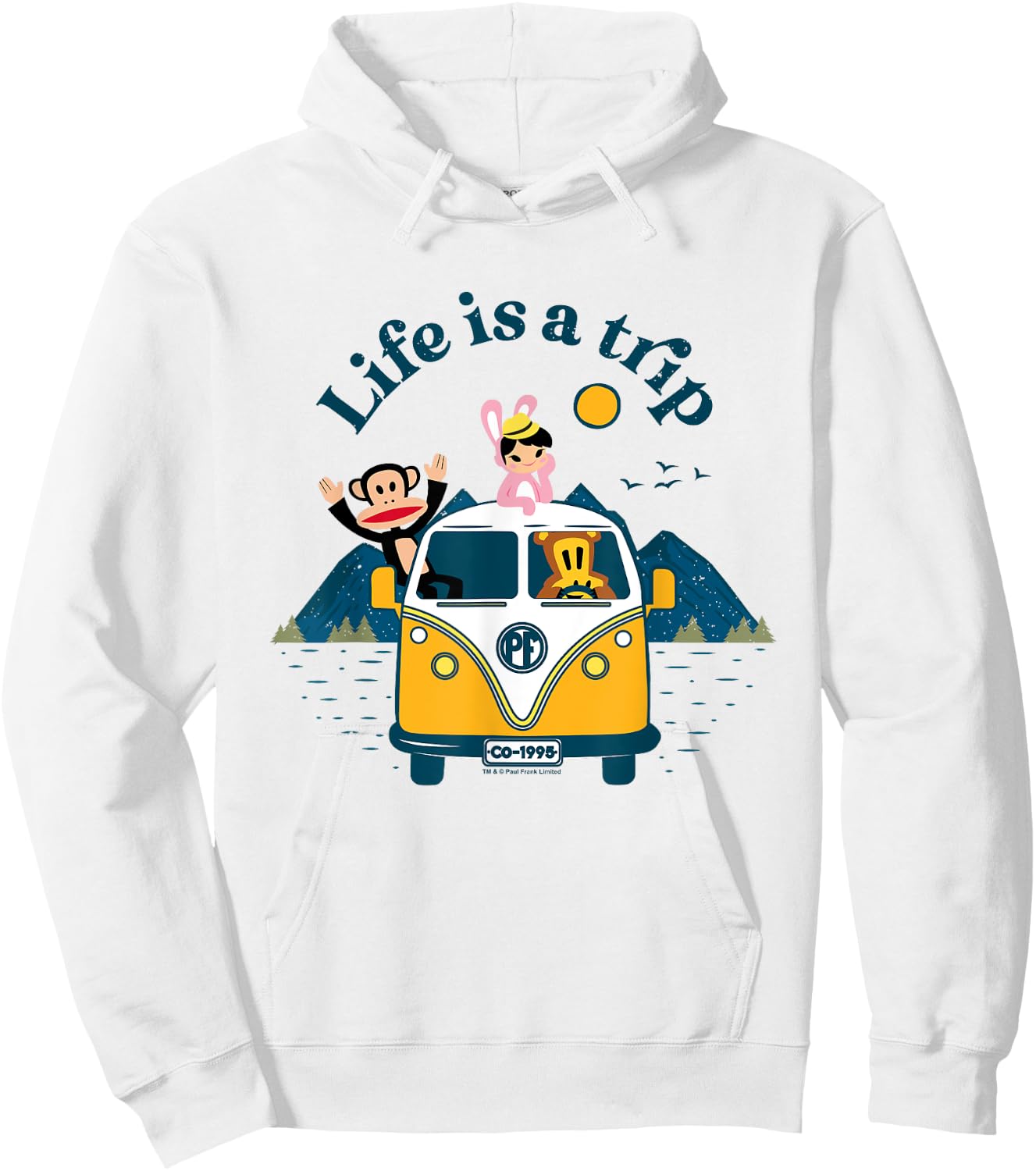 Paul Frank Julius & Co Life Is A Trip Camper Hoodie - Hoodie | White