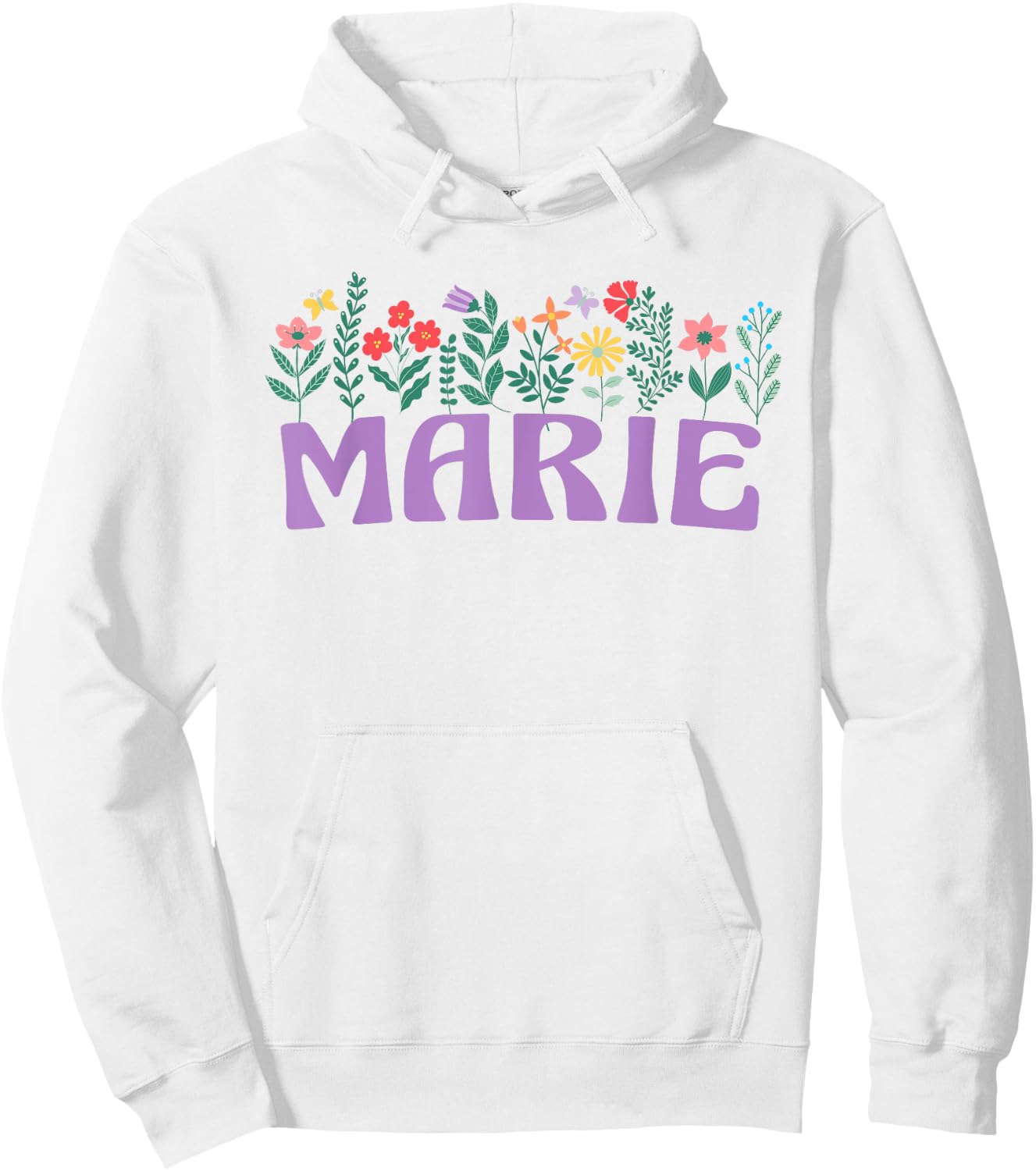 Wildflower Women's Floral Marie First Name Mother's Day Hoodie - Hoodie | White