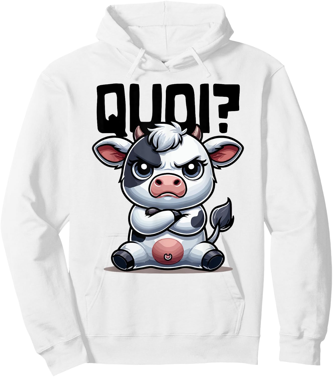 What Shirt Cow Woman Girl Boy Idea Humour Cow , white, S Hoodie - Hoodie | White