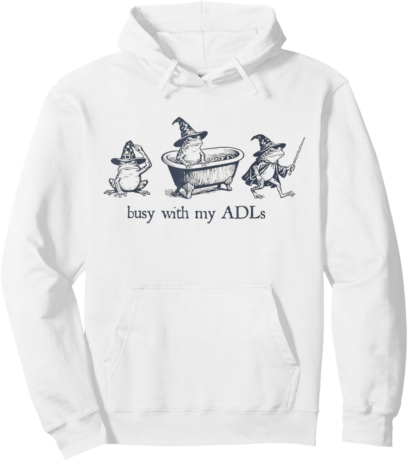 Women Occupational Therapy Frog Wizard OT Busy with My ADLs Hoodie - Hoodie | White
