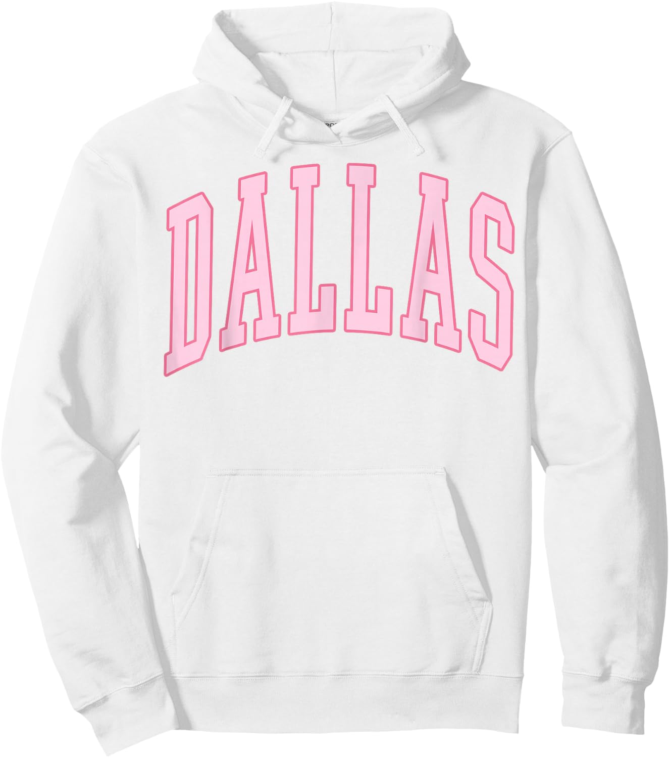 Dallas Vintage Preppy Varsity Pink Sports Hoodie - Hoodie | White